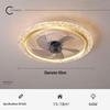 Modern Minimalist LED Crystal Ceiling Fan with 360° Rotation for Bedroom and Study