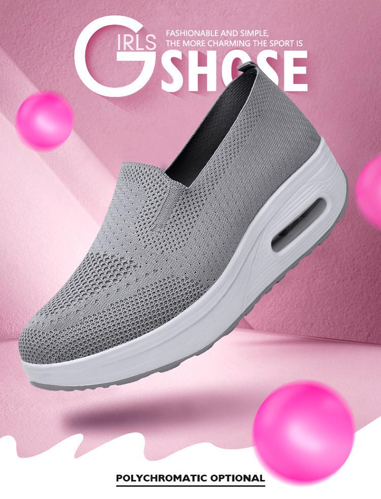 Women's casual shoes breathable knitted material non-slip style light and comfortable size