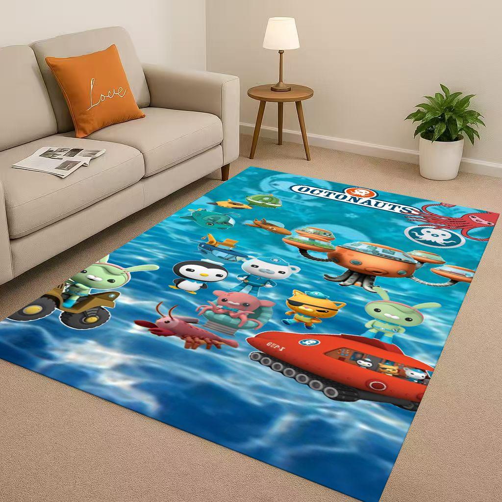 Cute Octonauts Barnacles Cartoon Living Room Non-Slip Area Rug Carpet for Bedroom Playroom Sofa,Easy Clean Home Decor Doormat