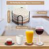 8 Sters For Drinks Coffee Table Absorbent Antiskid Mat Boho Living Room Decor Table Mat Elegant Round Shape Pad Easy To Clean