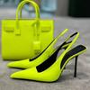 Elegant Pointed Toe Thin High Heels Women Sexy Slingbacks Women Pumps Luxury Patent Leather High Heeled Sandals Banquet Heels