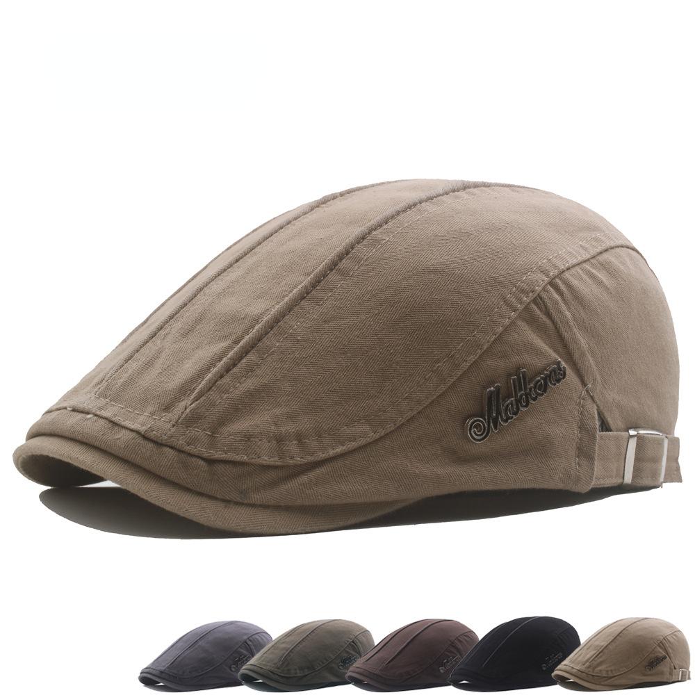 

Мужской хлопковый берет на весну и лето, старая однотонная шляпа с утиным язычком, осенняя литературная молодежная кепка, шляпа от солнца, большой размер 56-58cm хаки