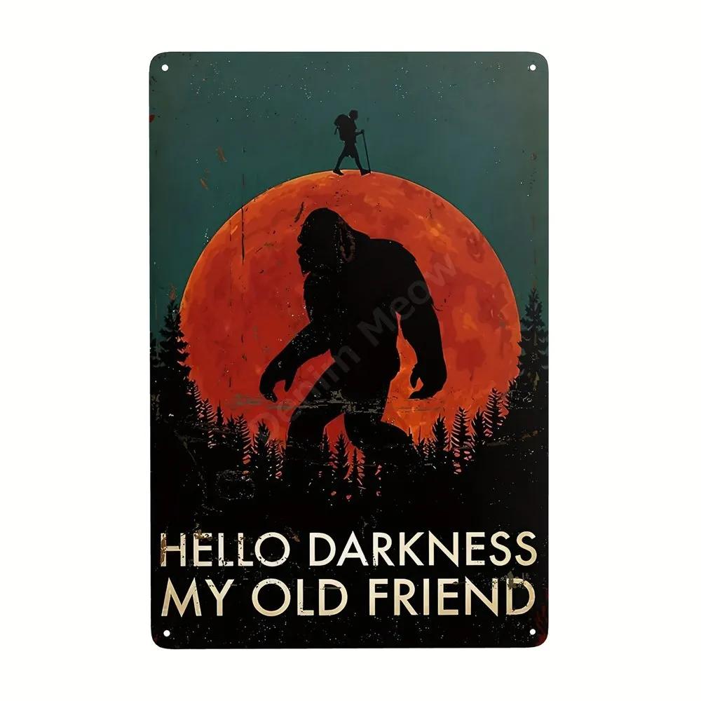 Gorilla Retro Warnschild Bigfoot Lustiges Poster Dekoschild für Zuhause Zimmer Schlafzimmer Toilette Café Bar Außenwanddeko Geschenk
