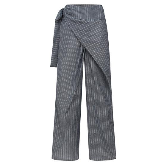 

Женские брюки на шнуровке сбоку, в полоску, оверсайз, широкие, повседневные, с карманами, для занятий спортом, работы, путешествий, на каждый день XXXL темно-серого