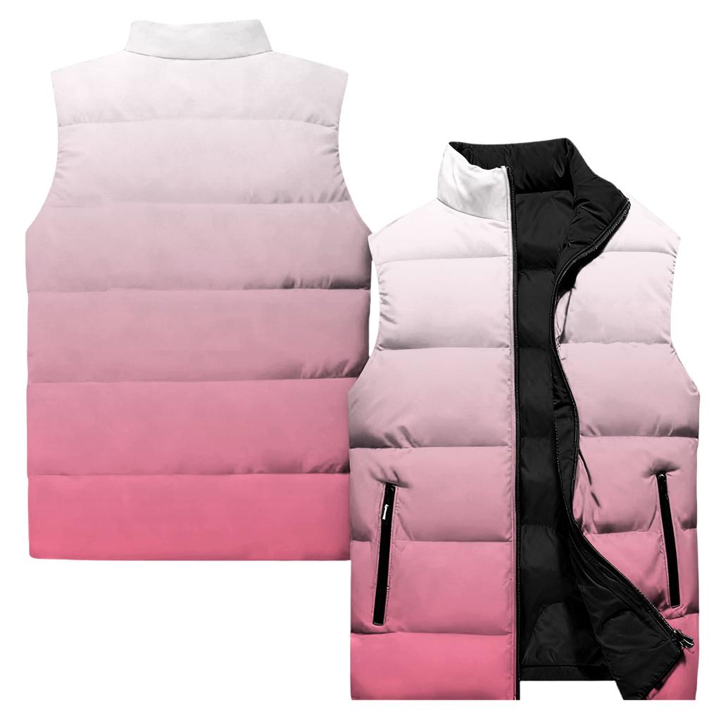 Ladies' Casual And Fashionable Sleeveless Vest Gradient Color Printing Cotton Jacket