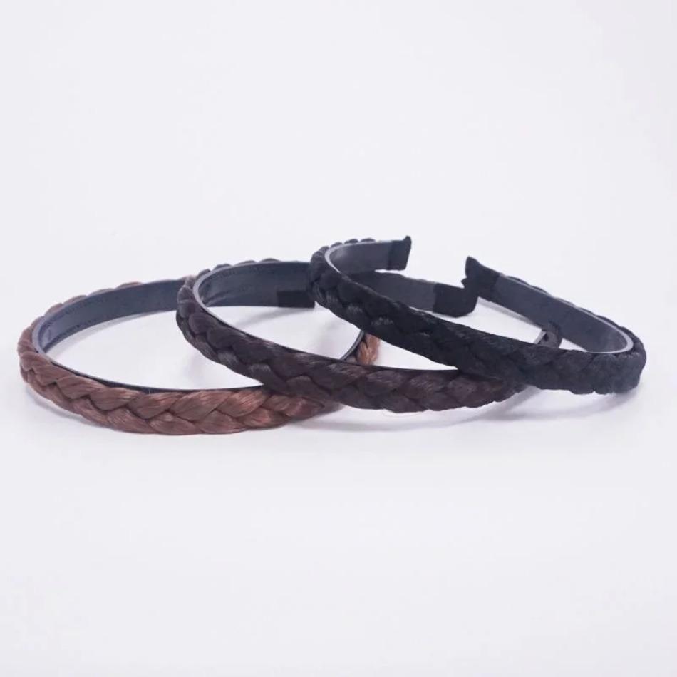 1 Pcs Fishbone Braid Wig Headband Anti Slip Headband Fried Dough Twists Braid Bangs Hair Clip High Skull Top Compression