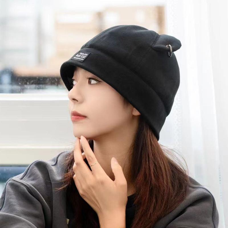 Unisex Katze Ohren Niedlich Kuppel Mützen Männer Frauen Melone Beanie Hüte Einfarbig Herbst Winter Hip Hop Hut Mode Koreanische Version Melonenmütze