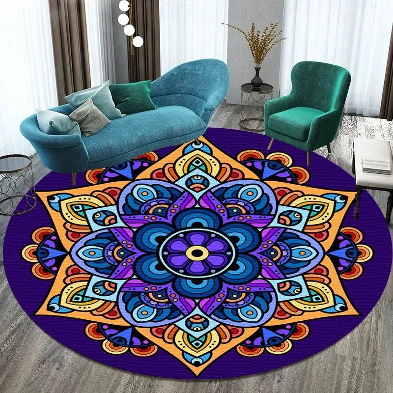 Bitcoin Round Carpet Anti-Slip Circle Area Rug Large for Home Living Room Floor Mat Bedroom Decor Chair Drum Rug Chair Doormat