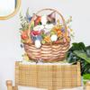 Creative Watercolor Flower Basket Cozy Decoration for Cat Bedroom Removable Self-adhesive Stickers