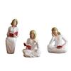 Reading Girls Figurines Sculptures Decorative Ornament for Home Office Desk Bookshelf Decors Reading Thinker Statues