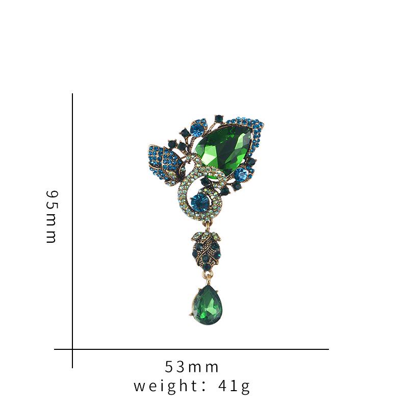 European & American Crystal Teardrop Brooch Zircon Pin Accessory