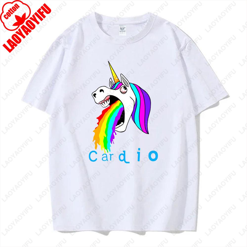 Rainbow Unicorn Installing Muscles Please Wait Gym Funny Sticker Tops Men Women Hipster Creative Cool Tshirt Kawaii Tees Gifts