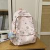 Style Girl Backpack With Star Print Nylon Lightweight Casual For Teenagers
