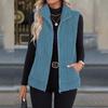 Women S Casual Turn Down Collar Zip Up Vest