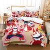 Mode 3D-Druck Summer Wars King Kazma Bettwäsche-Set Cartoon Anime dreiteiliges Set Erwachsene Kind Schlafzimmer Bettbezug-Sets Heimtextilien