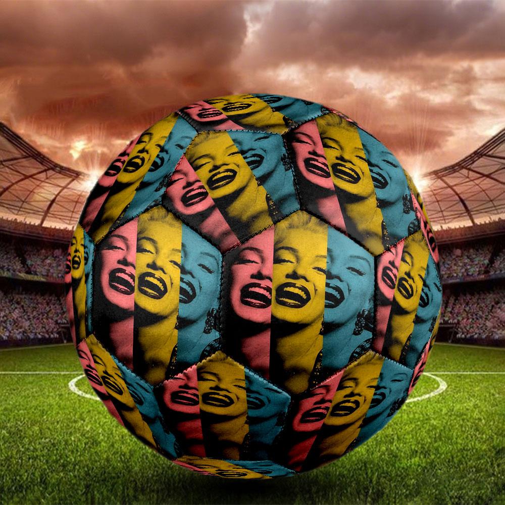 Marilyn Monroe Print Size 5 Soccer Ball, Standard Match Football for Sports Game and Team Practice, Ideal Gift for Soccer Fans