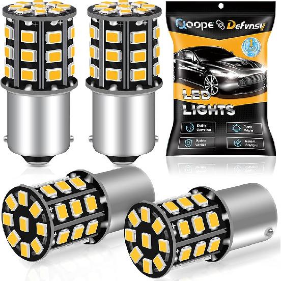 Qoope 1157 LED Bulb White 2357 2057 BAY15D 7528 LED Bulbs Replacement For Brake Tail Backup Reverse Lights, Turn Signal Bulb, RV Camper Trailer 5Th