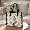 Boho Floral Print Casual Tote Bag Fashion Daily Use Portable Handbag for Women Lightweight Cute Shoulder Bag for Shopping Travel