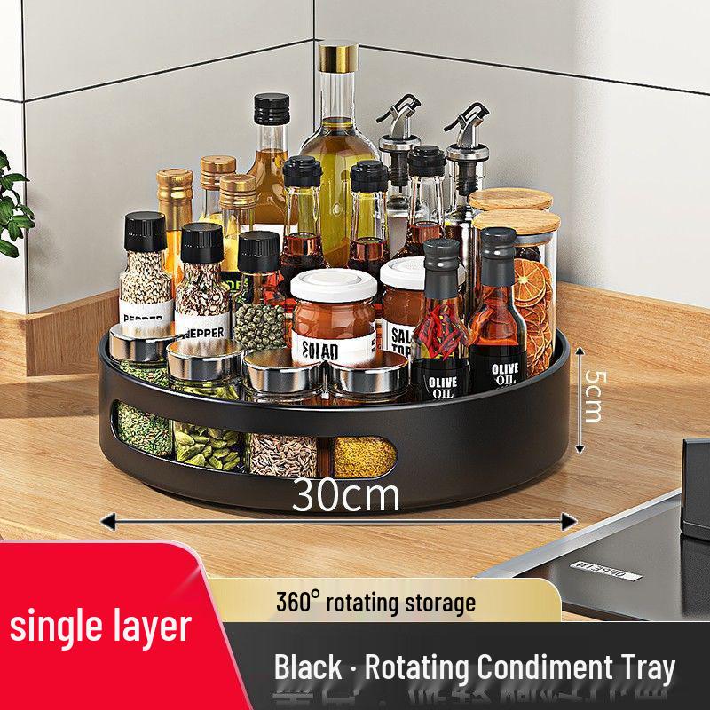 Drehbares Küchengewürzregal: Starke Tragfähigkeit Gewürz-Ecke für Öl, Salz, Soße und Essig