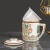 Tanghui Bone China Tea Infuser Mug with Lid and Handle
