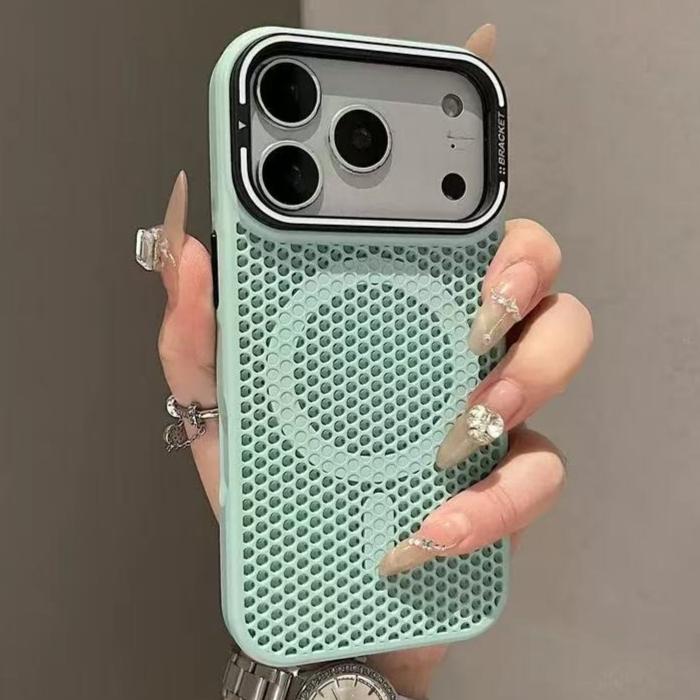 Heat Dissipation Mesh Cooling For Magsafe Magnetic Case For iPhone 17 Pro Max Air 16 15 14 13 12 Pro Max Plus Alloy Lens Bracket