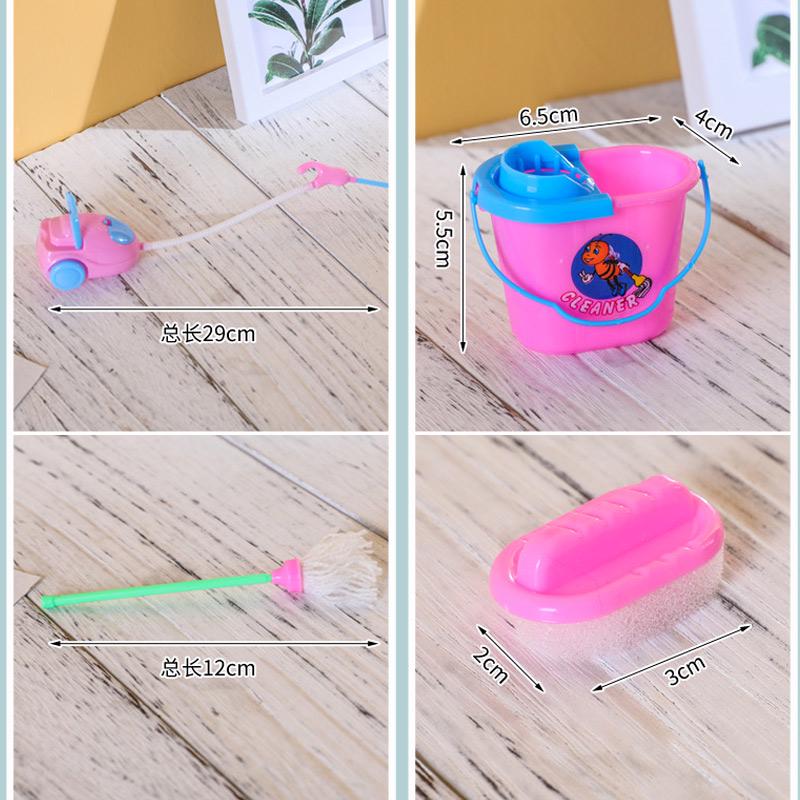 9 Pcs/Set Mini Kid Pretend Play Toy Housekeeping Tool Kitchen Home Cleaning Broom Brush Washing House Cleaner For Children