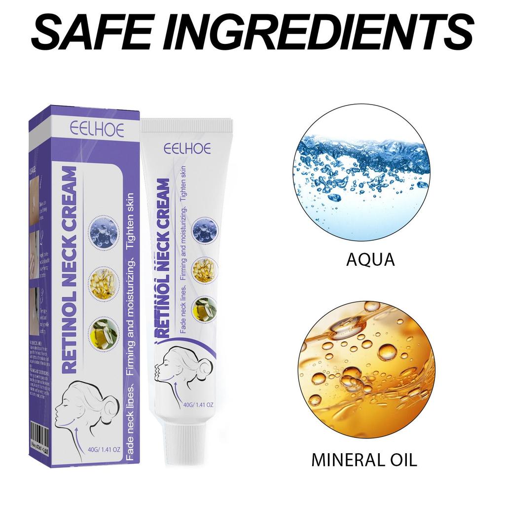 EELHOE Retinol Neck Cream Lightens Neck Lines, Moisturizes & Firms Neck Skin Neck Massage Cream