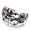 Titanium Steel Jewelry Skull Hollow Wide Open Bracelet Accessories 