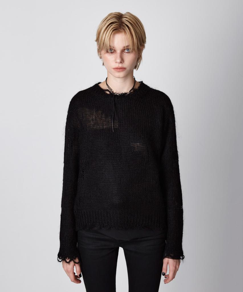 EAN JO Kidmohair Distressed Knit (Black)