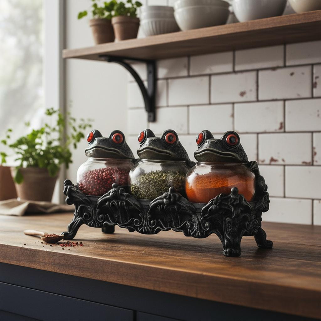 3-teiliges Frosch-Gewürzglas-Set Klare Gewürzgläser Leere Gewürzbehälter für Salz Pfeffer Gewürze Teeblätter