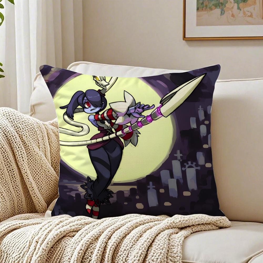 Stylish Game SSkullgirls Cartoon Cushion Cover Linen Pillowcase Soft for Sofa Bed Home Room Decor