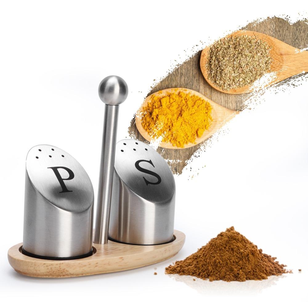 Stainless Steel Seasoning Bottle Small-Hole Lid Spice Container Easy Spice Jar Set  Countertop
