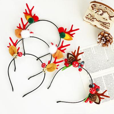 Christmas Headband Cute Hair Accessories Elk Antler Headdress Hairpin Christmas Party Dress Up Supplies