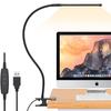 10W LED Desk Lamp with Clamp Dimmable Clip On Reading Light 10 Brightness Level 3 Lighting Modes Flexible Study Table Lamp USB