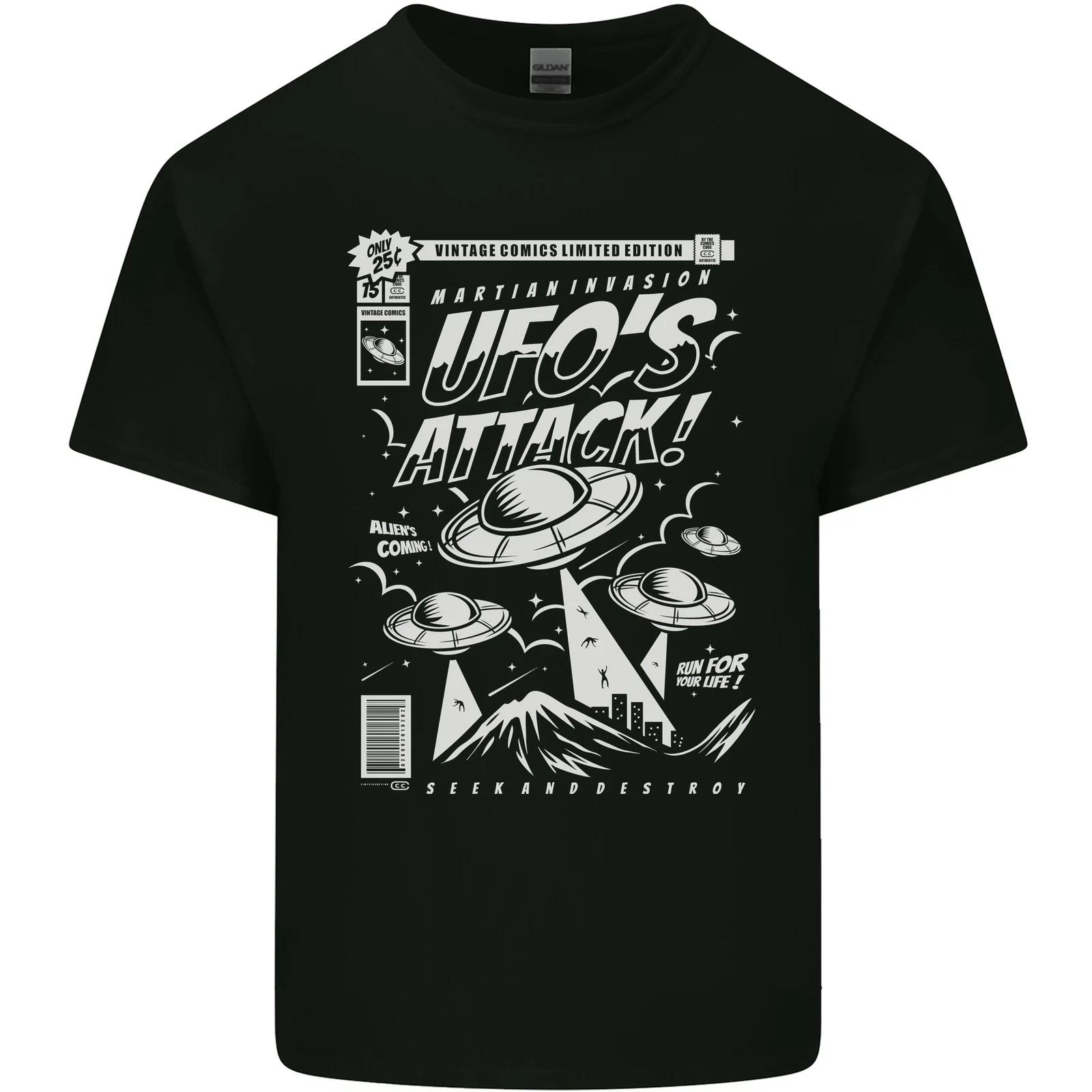 

UFOs Attack! Aliens Out of Space Kids T-Shirt Childrens 4XL