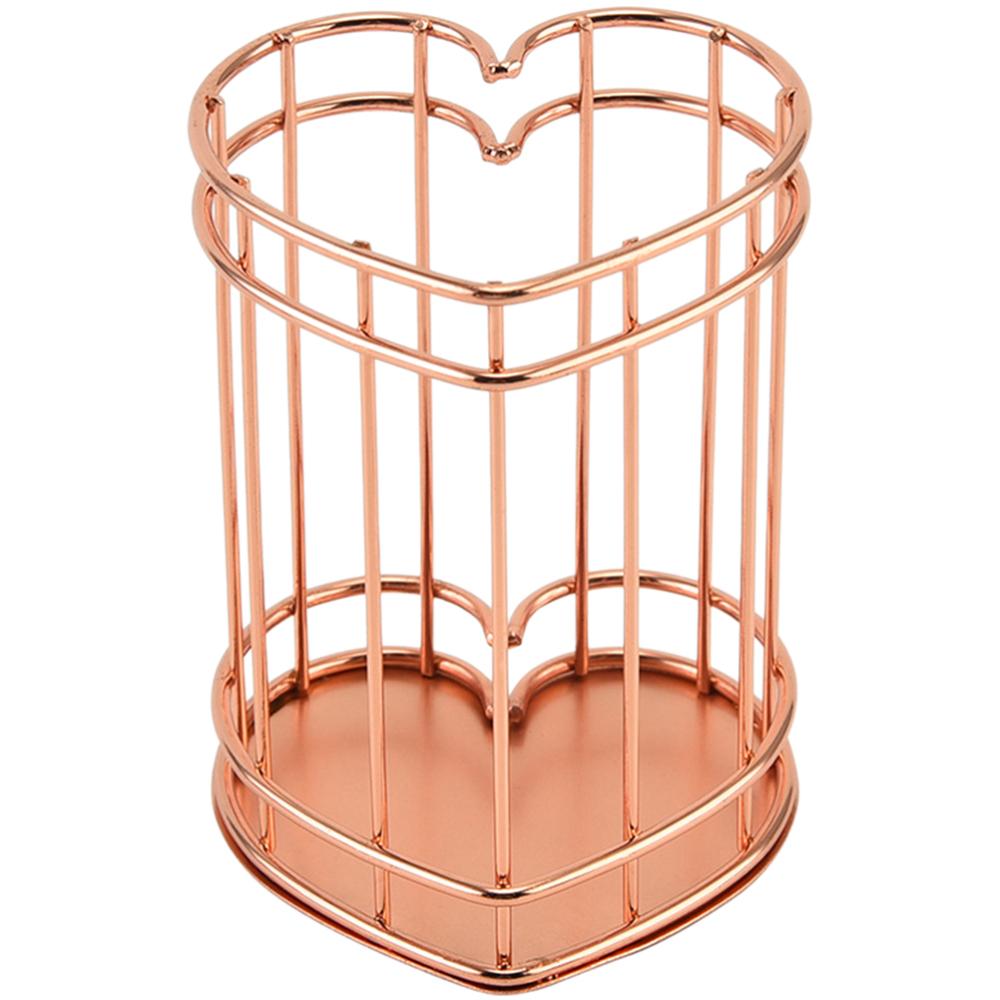 

Ручка в форме сердца для рабочего стола, золотая подставка для карандашей, металлическая подставка для офисного стола, горшок, ручка в скандинавском стиле, туалетный столик, офисный стол