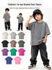Children's Heavyweight 230G Retro Snowflake Wash Short Sleeve Loose Pure Cotton T-shirt