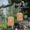 Atmosphere Imitation Bamboo Woven Lanterns Hanging Woven Wind Lamps Woven Solar Lanterns  Balcony