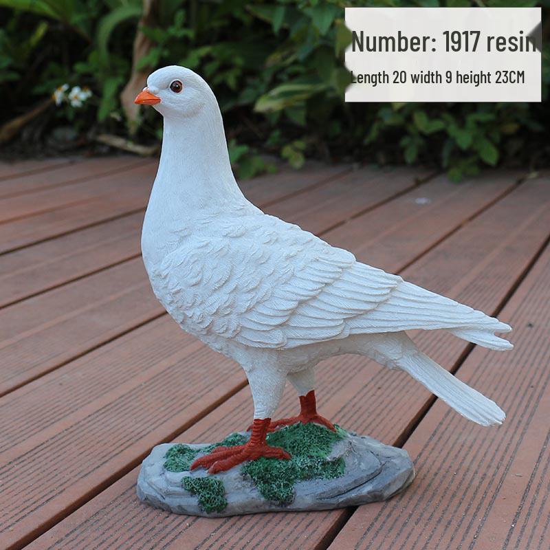 Resin White Pigeon Figurine for Outdoor Garden Decoration