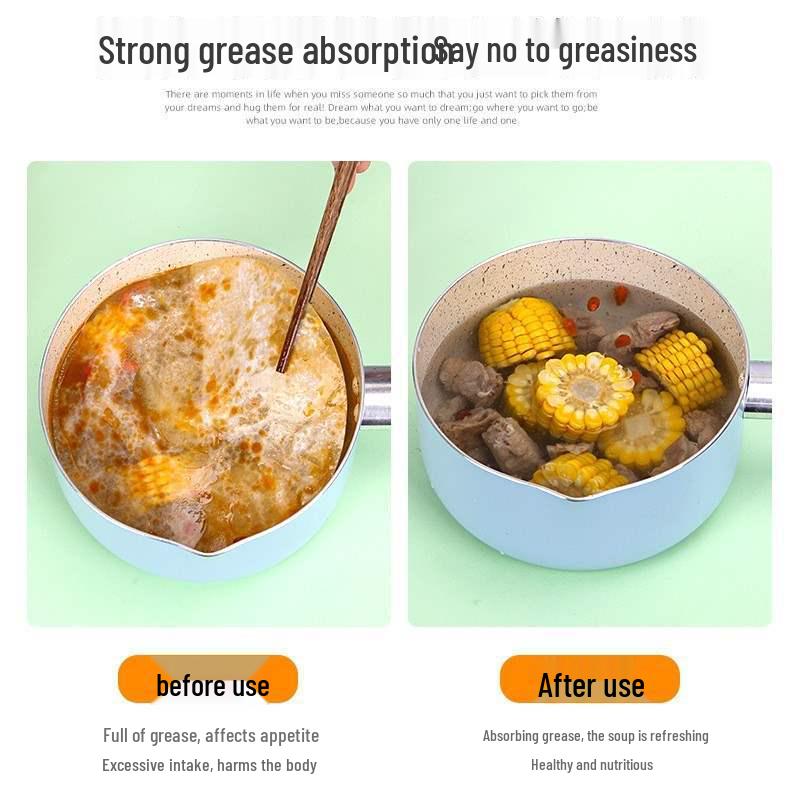 Oil-Absorbing Paper for Soup & Stew, 50 Sheets - Removes Oil from Hot Pots & Baking