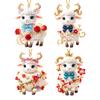 2D Flat Goat Hanging Ornament Set Shining Christmas Tree Ornament  Holiday Party Decor