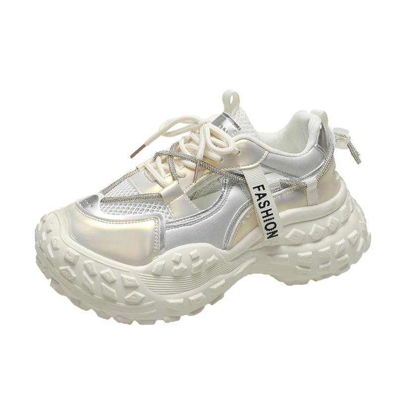 fashion Women's Running Shoes Handsome and Fashionable Sports Shoes Mesh Breathable 2024 New Versatile Thick-soled Student Sports Shoes