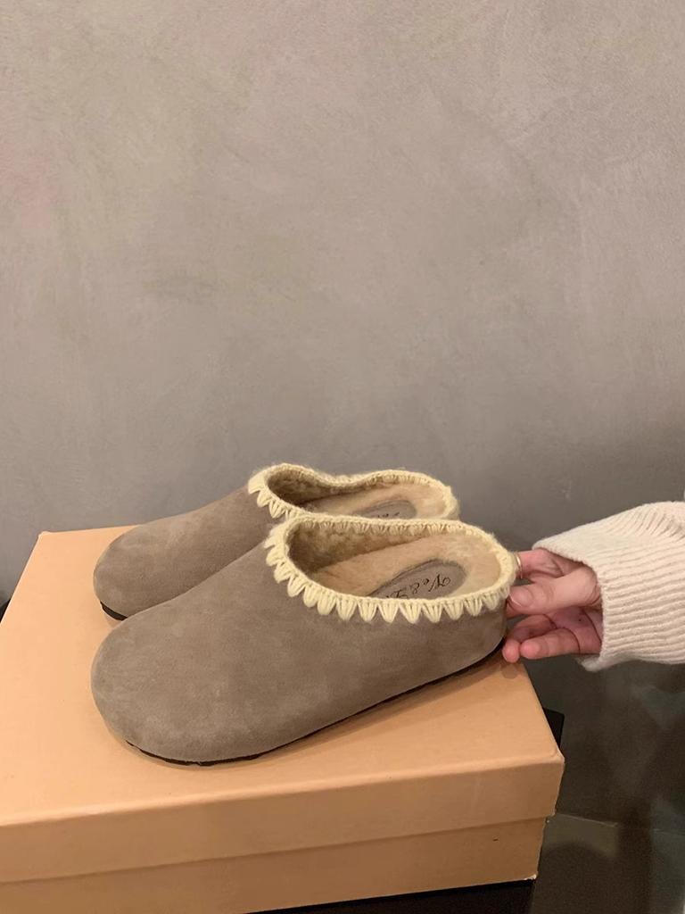 Retro bestickte Boken Schuhtasche Kopf Halbschuhe Damen Oberbekleidung 2025 Herbst neue dicksohlige Innenhöhe erhöhende Boken Einzelschuhe