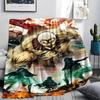 1Pc Attack Titan Print Flannel Blanket, High Quality Comfortable for All Seasons, Home Decor, Warmth and Comfort, Perfect for Christmas Gifts