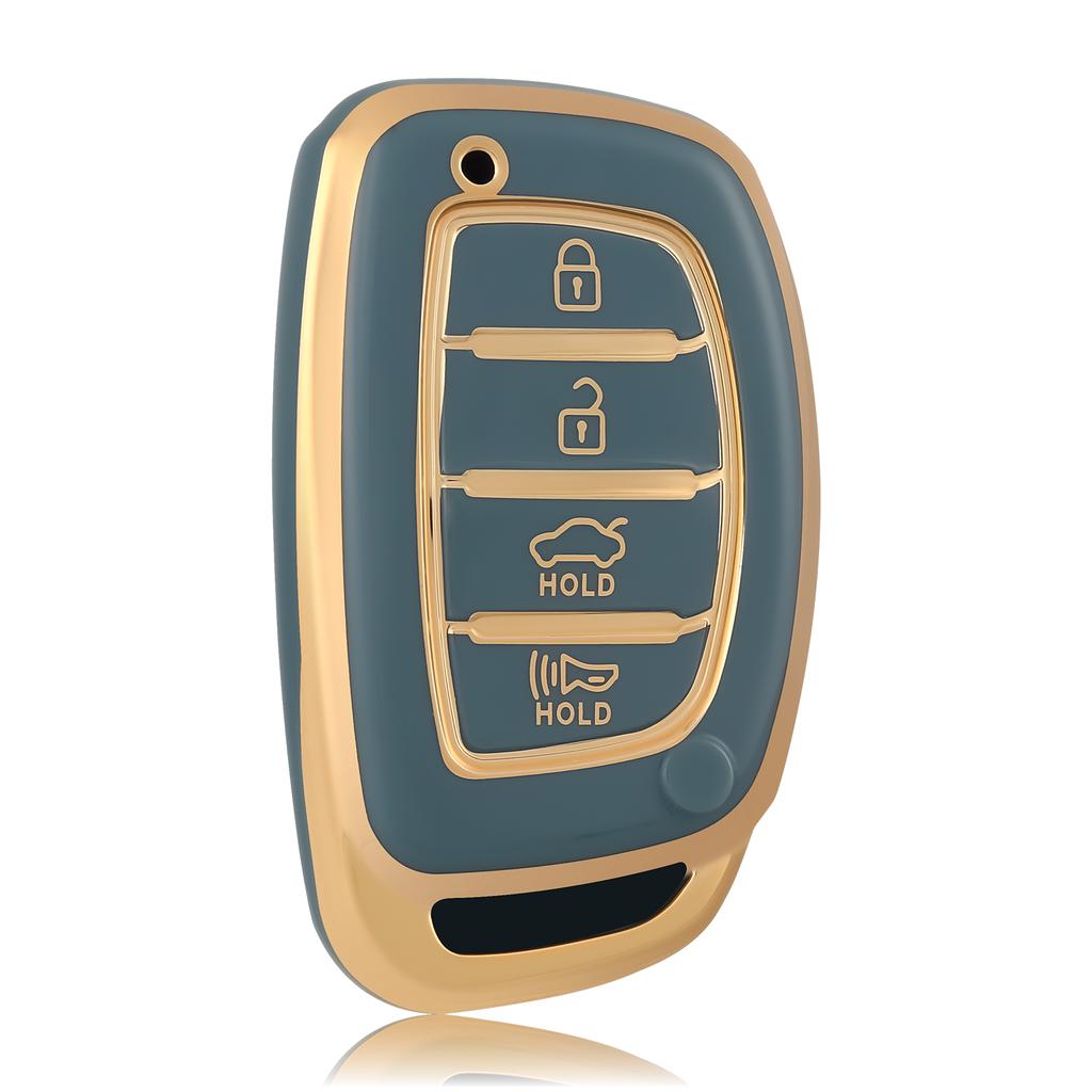 4 Bottons Smart Key Fob Case Cover for Hyundai Tucson Santa Fe Rena Sonata Elantra Creta Ix35 Ix45 I10 I30 I40 Solaris Accent