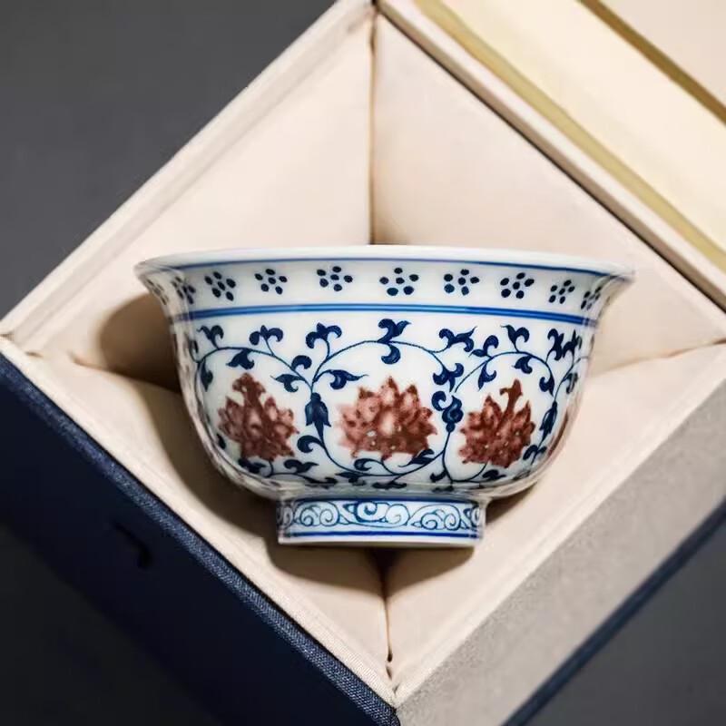 Shangqi Blue and White Hand-Pressed Teacup