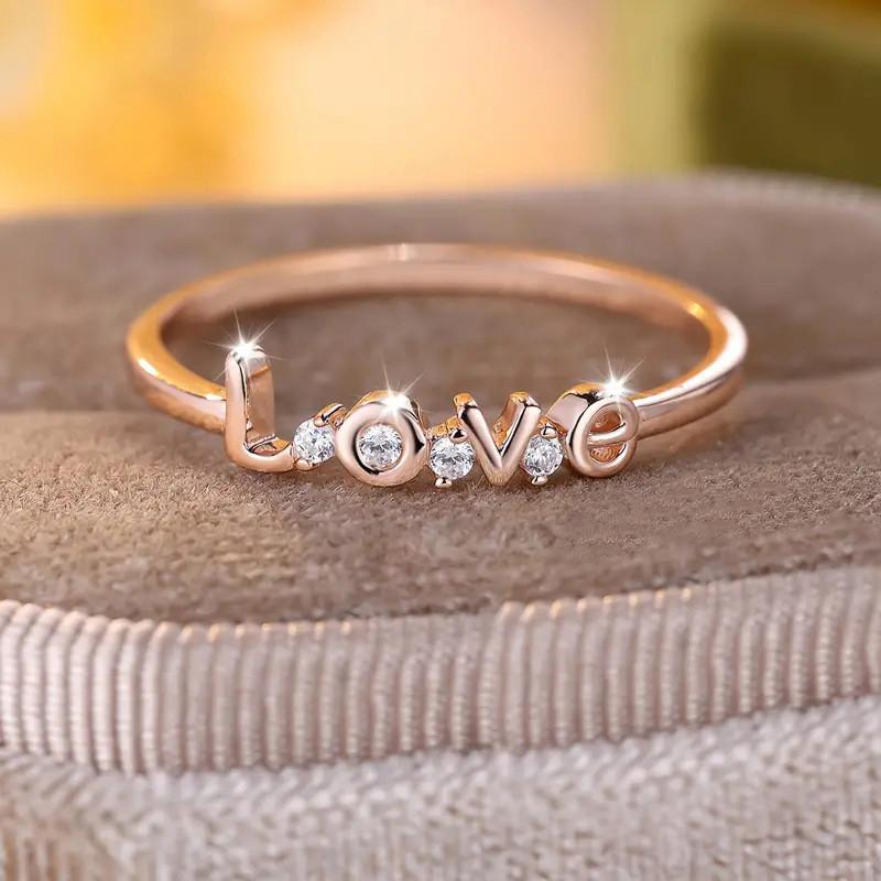 Bague d'amour en argent sterling pour femme, bijou de fiançailles délicat et brillant en zircone, accessoires, cadeau pour la Saint-Valentin