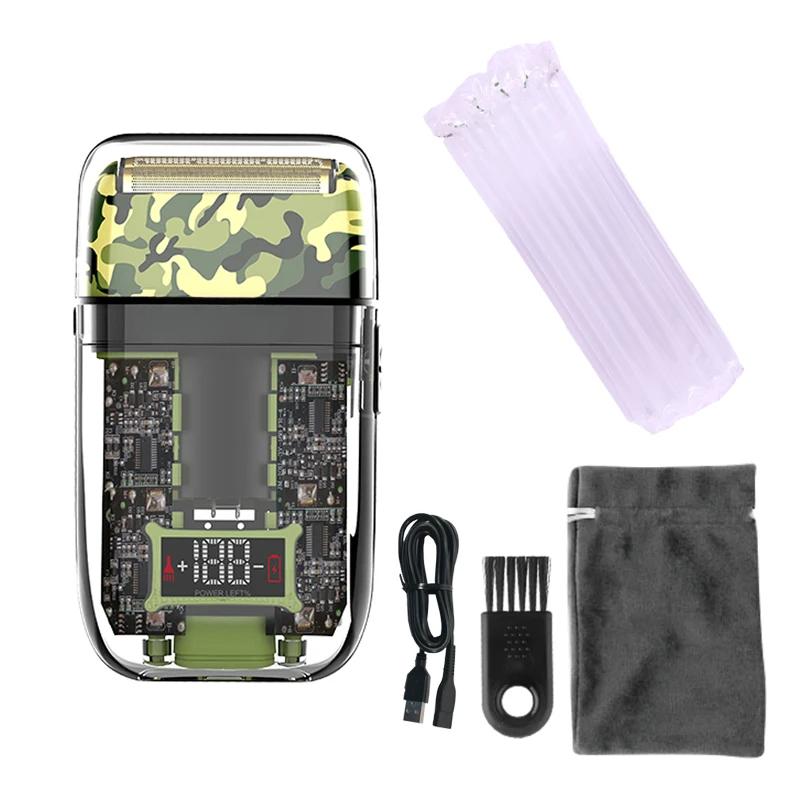 

Прозрачная электрическая бритва для мужчин Электробритва Перезаряжаемая Бритва для бороды Плавающая Уход за лицом Бритвенная машинка