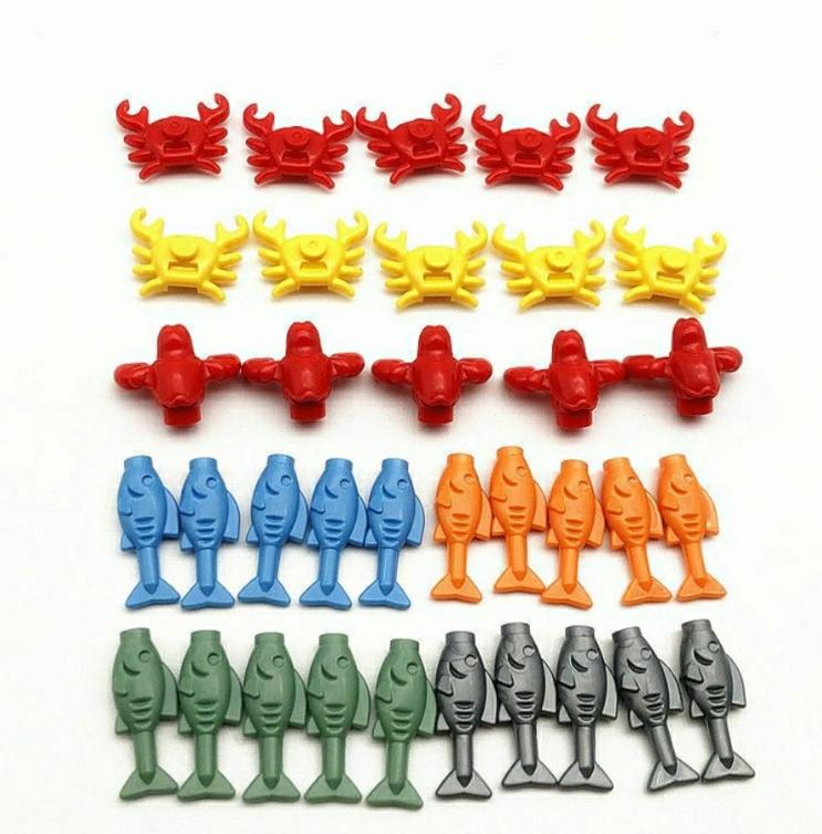 Food Building Blocks City Friend Accessories Bread Chips Roast Chicken Pizza Hot Dog Fish Fruit Carrot Basket Classic MOC Bricks