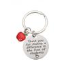 Stainless Steel Teacher's Day Apple Bee Keychain - Thank You Gift